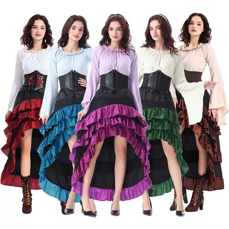 Skirts - Fashionable Halloween Literary Front Short Back