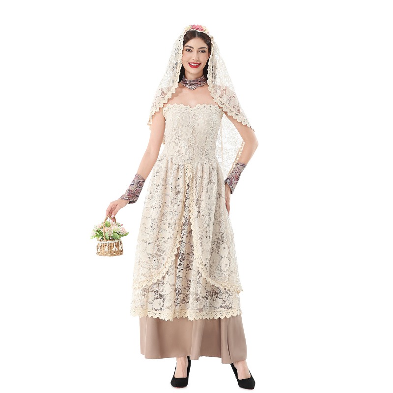 Women Vintage Lace Maxi Dress  - Dresses review and price