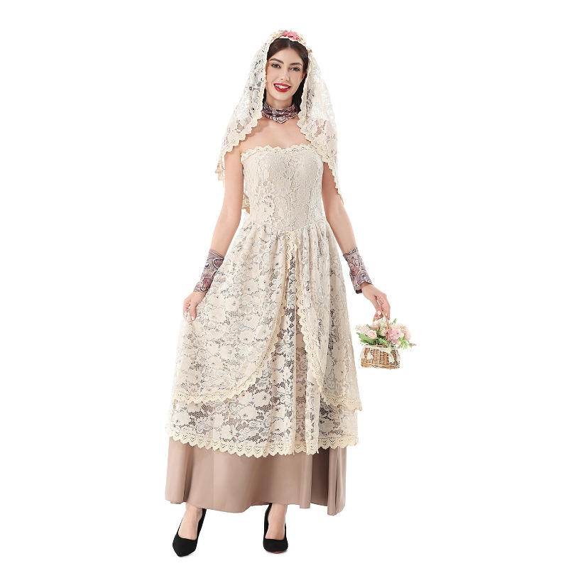 Women Vintage Lace Maxi Dress  - Dresses review and price