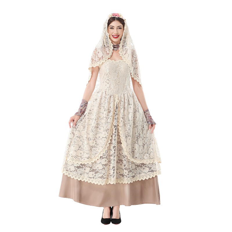 Women Vintage Lace Maxi Dress  - Dresses review and price