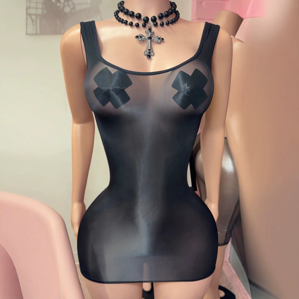 JENYAGE Sexy Glossy Sheer Tank - Sexy Mesh Sheer Bodycon Dress review and price