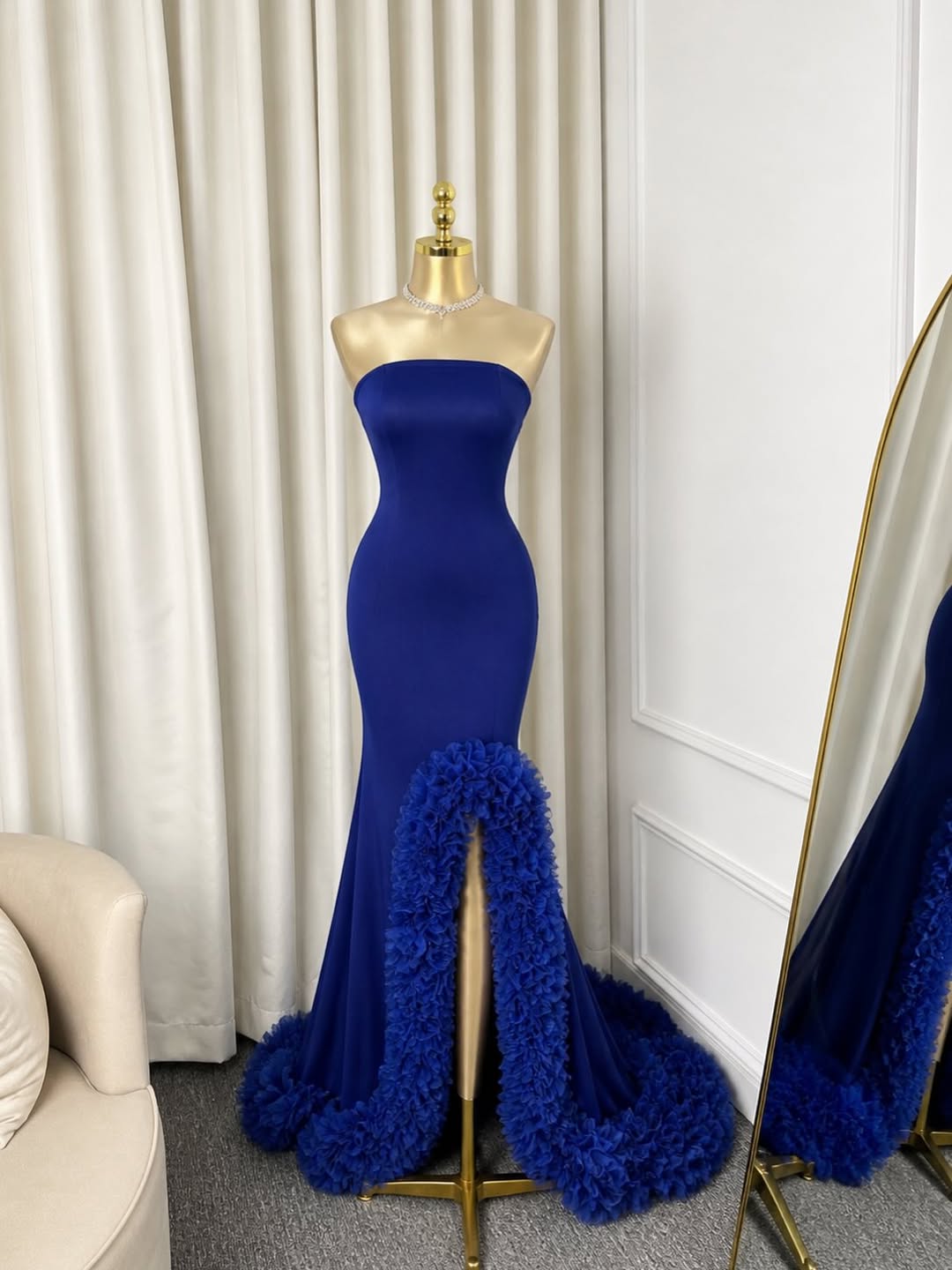 Customized Luxurious Elegant E - Elegant Satin Evening Gown Split review and price