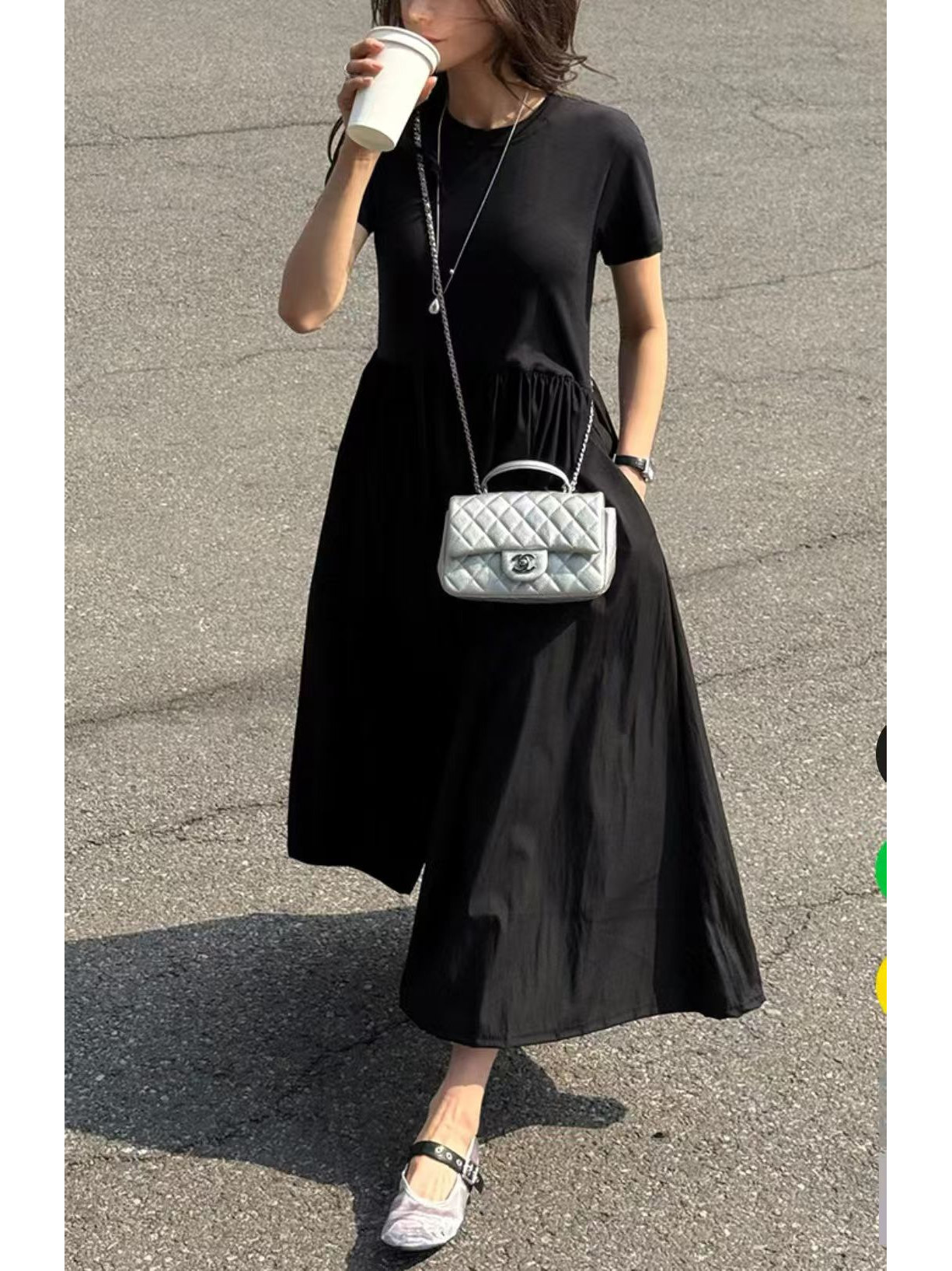 Summer Women's round Neck Spli - Korean Style A Line Shirt Dress review and price