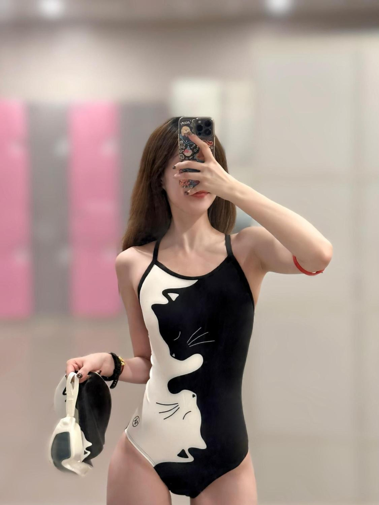 Black White Kitten Print Women - Swimwear review and price