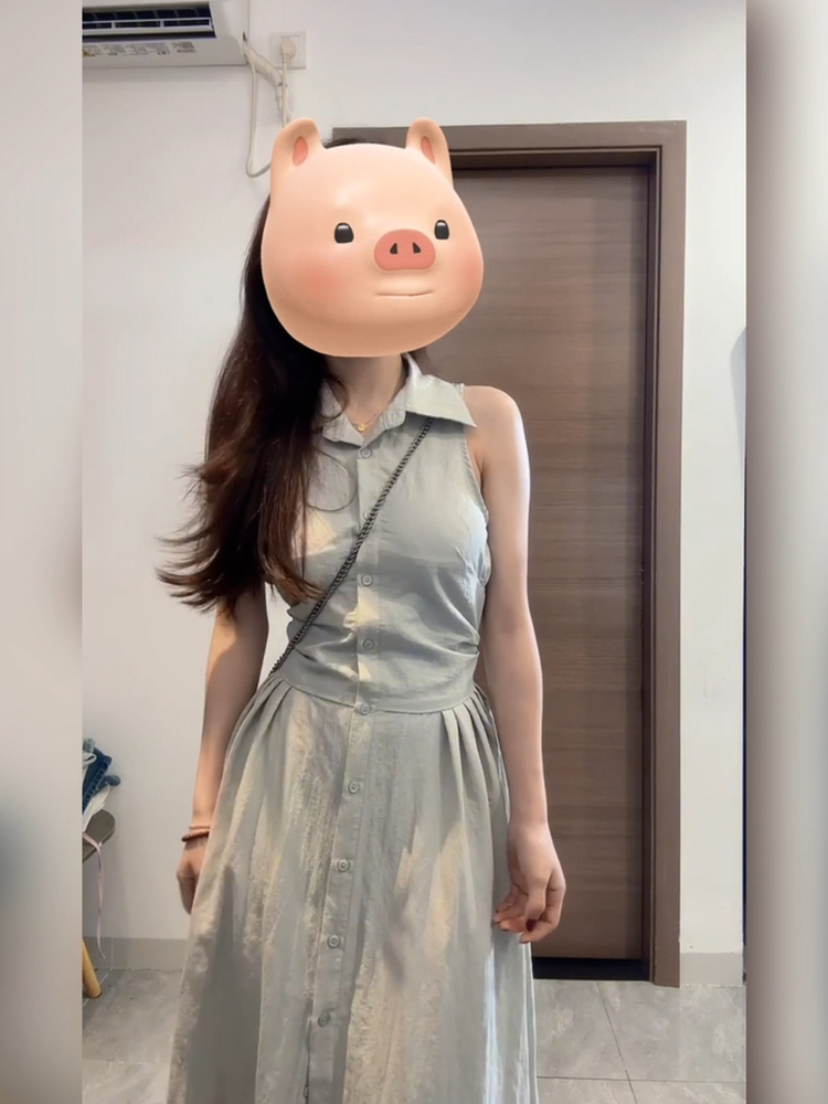 XZY Chic Casual  Neck Sleevele - Korean Style A Line Shirt Dress review and price