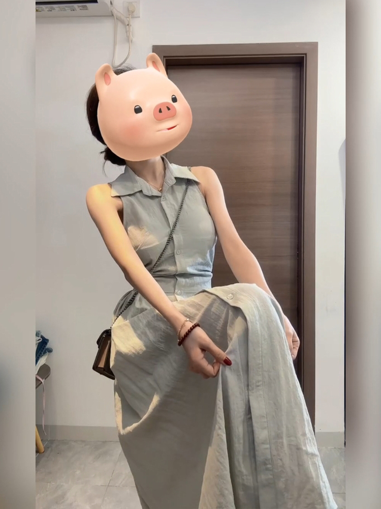 XZY Chic Casual  Neck Sleevele - Korean Style A Line Shirt Dress review and price