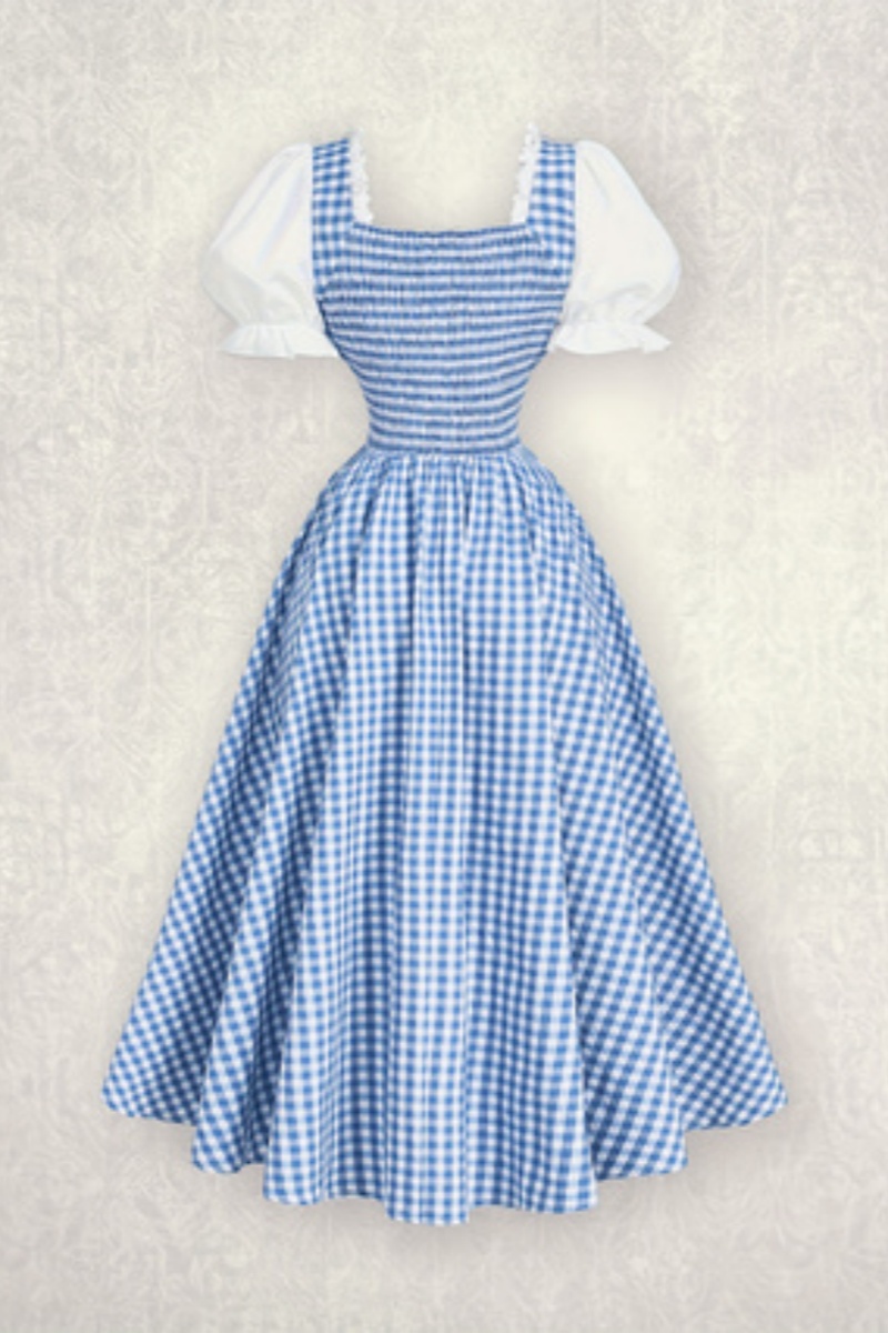 Ladies' Fashion Blue and White - French Vintage Floral Midi Dress review and price
