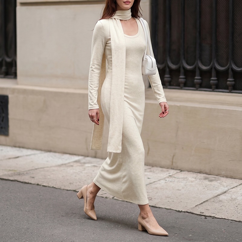 Women Elegant Ribbed Knit Maxi - Bodycon Long Sleeve Ribbed Dress review and price